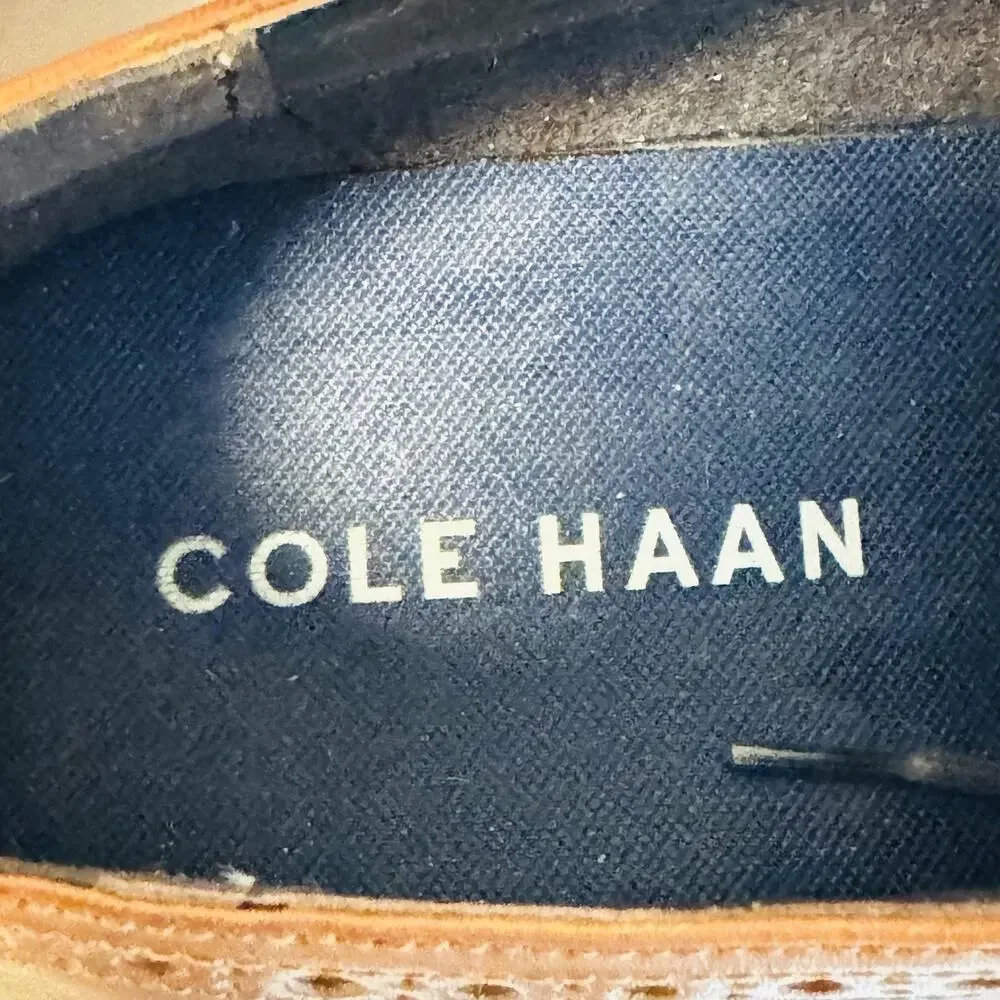 Cole Haan Shoes Mens 9.5 Brown Leather Grand OS Wingtip Oxford Dress Brogue